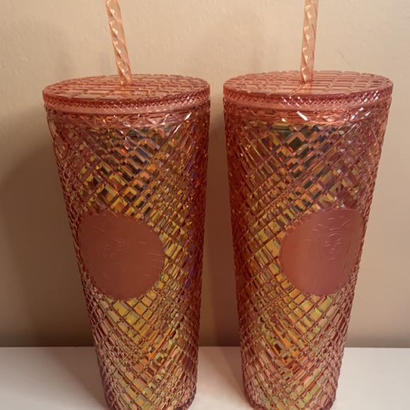 Starbucks Accessories - starbucks rose gold jeweled cup 24 oz